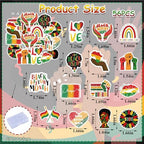 56PCS Edible Black History Month Cupcake Toppers Wafer Paper Freedom Day Cupcake Picks African American Cake Decor for February Black History Month Theme Party Cake Supplies