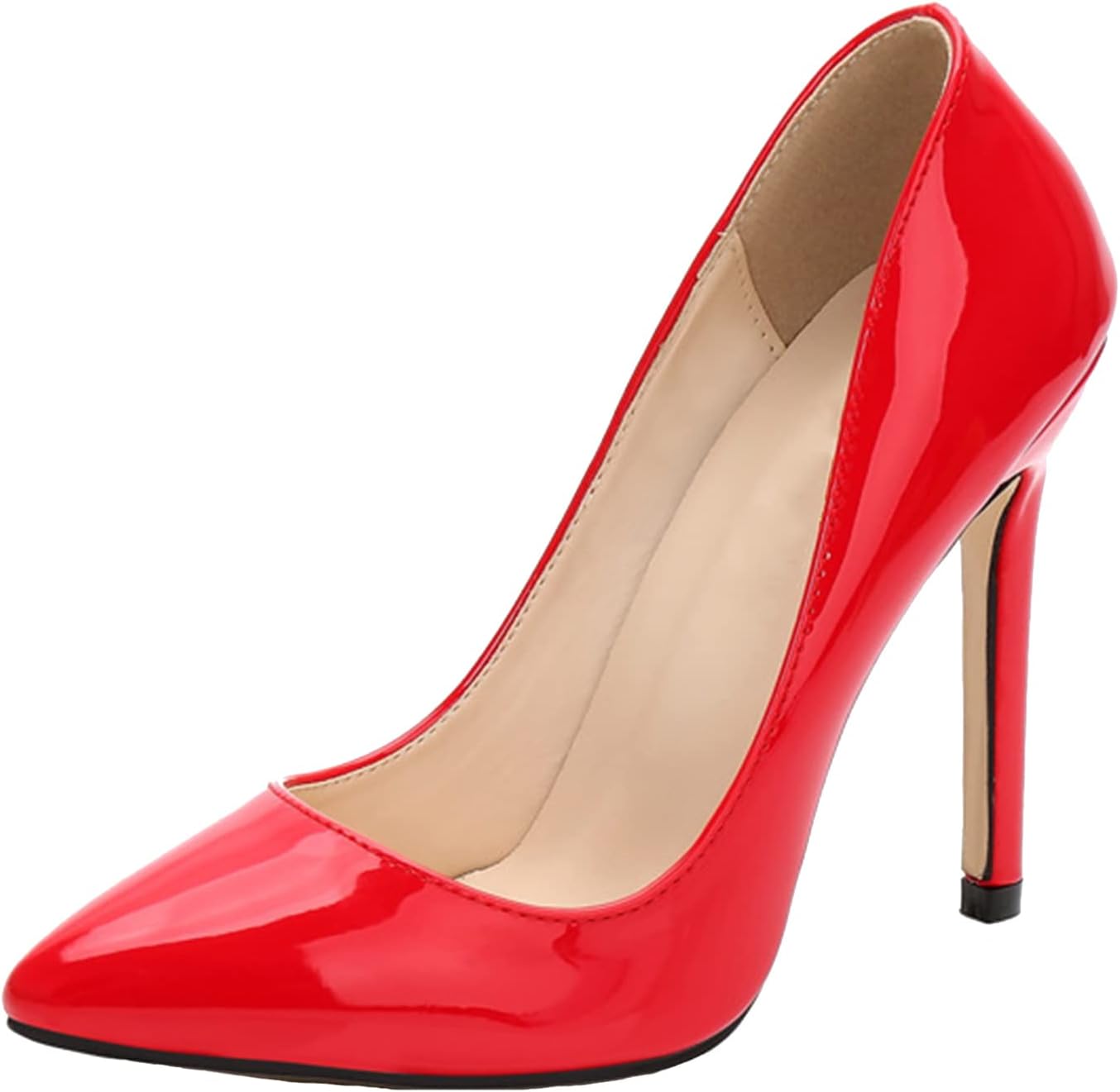 11CM/4.33IN Women's Elegant Temperament Wedding Party Pumps Stiletto Sexy Pointed High Heels Slip On Stiletto Court Shoes Ladies Sexy Pole Dancer Stripper Party