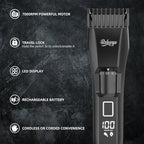 Beard Trimmer for Men Adjustable: Professional Cordless Trimmer with 20-Length Dial – Waterproof Hair Clippers w/Stainless Steel Blades for Beard, Mustache & Face Grooming, Black