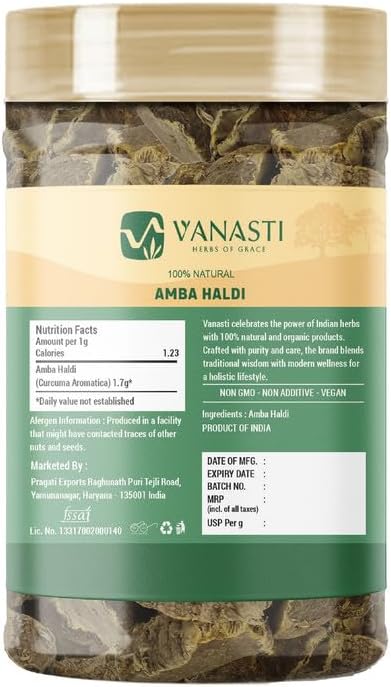 Amba Haldi | Jangli Haldi | Curcuma Aromatica | Wild Turmeric | 100 gram