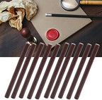 ZJchao Sealing Wax Sticks, 10 Pcs Craft Adhesive Waxing Round Lacquer Small Stamp Envelopes Wax Kit Glue Gun Sealing Wax Sticks for Wedding Birthday Party Ideas (Brown)