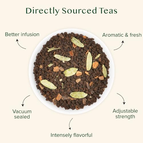 VAHDAM Masala Chai Tea - Loose Leaf 170+ Cups (340g/12oz) Blend of Black Tea with Cinnamon, Cardamom, Cloves & Black Pepper | Vacuum Sealed Pack