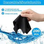 Fabbay 200 Pcs Microfiber Cleaning Cloths for Glasses, 7 x 6 Inch Screen Microfiber Cloths, Lens Wipes for Eyeglasses Smart Phones Laptops Tablets Lens LCD Camera TV Screens(Black, Gray)