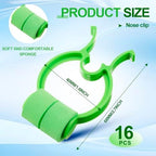 Frienda 16 Pcs Nose Clips for Nosebleeds Nose Clamps with Storage Box and Pouch Nasal Bleed Stopper Plugs for Nosebleeds Plastic Foam Noses Clip for Accidental Emergency (Green)