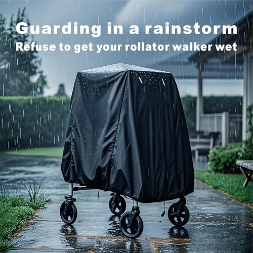 Rollator Walker Cover for Seniors - Dustproof & Waterproof, Fits Rolling Rollator Walker with Seat, Protecting Your Senior Rollator Walker. (Cover Only）