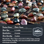 Polished Ocean Jasper Crystal Stone Set - 72 Pcs, 0.5" 10 oz Handpicked Natural Tumbled Gemstones Rocks, Pebbles for Reiki, Chakra, Healing, Home Decor