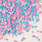 Edible Pink Blue White Sprinkle for Cake Decorating, Confetti Sprinkles, Round Sprinkles, Perfect for Baking, Cake, Cupcakes, Macarons, waffles, Ice Cream, and Cookies(120g/4.23oz)