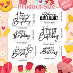 6Pcs Cake Toppers Happy Birthday Acrylic Cake Topper Happy Birthday Cake Sign Picks Happy Birthday Cake Decorations Cake Stick Decor for Celebrating Birthday Anniversary Party(Black)