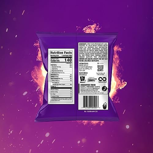 Takis Fuego 40 Count Snack Size Multipack - Extreme Spicy Rolled Tortilla Chips Hot Chili Pepper & Lime Flavored