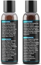 XIKEZAN Beard Wash & Beard Conditioner Natural Softener Set w/Argan & Jojoba Oils Smooths & Strengthens Christmas Stocking Stuffers Father Day Gifts for Men Him Dad Boyfriend Husband