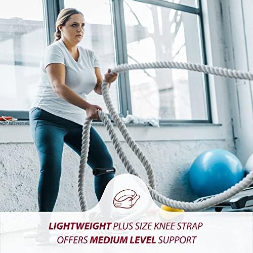 KARM Plus Size Knee Brace for Women & Men Plus Size - Patella Band - Patellar Tendon Support Strap for Jumpers Knee Pain, Basketball, Sports, Obese (XXL/3XL/4XL/5XL/6XL, Single Strap, Black)