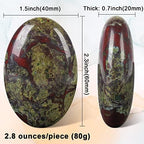 CASMON Dragon Bloodstone Oval Palm Stones, Pocket Worry Stone for Anxiety Stress Relief Therapy, Natural Polished Energy Stone Healing Crystal (1PC)