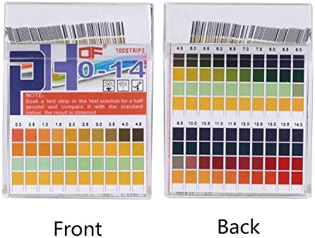 pH Test Strips 0-14, 0.5 Accuracy 100ct, Esee pH Strips pH Test Paper to Test Drinking Water, Food, Pools, Aquariums, Monitor Body pH Levels for Alkaline & Acid Using Saliva and Urine