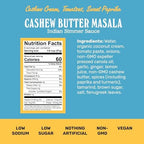 Brooklyn Delhi - Vegan Butter Chicken - Indian Simmer Sauce with Cashew Cream Tomatoes, Sweet Paprika - Mild Enough for a Kid, Flavorful for a Foodie - Vegan, Nothing Artificial - 12oz