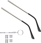 OPUGIT Metal Glasses Replacement Temple, Eyeglass Arms Legs Replacement, Glasses Repair Kit Universal Eyeglasses Replacement, DIY Temples for Glasses with Screws(1 Pair, Silver)