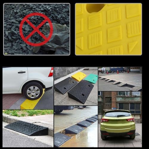 Driveway Curb Ramps, Rubber Threshold Ramp, Portable Heavy Duty Rubber Shed Threshold Ramps for Sidewalk Lawn Mower Cars Wheelchairs Pet Mobility