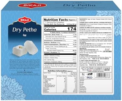 Bikaji Dry Petha 12.34 oz (350g)| Authentic Agra Style Ash Gourd Sweet | Traditional Indian Mithai | Soft & Crystal-Coated Petha Candy | Festive Dessert & Gifting Sweet Box | Ready-to-Eat Indian Sweet
