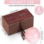 2 Pcs 1.4" Chinese Health Exercise Stress Baoding Balls Rose Quartz Pink Massage Balls Small Meditation Balls with 1 Box Packed for Hand Therapy Hand Exercise Ball