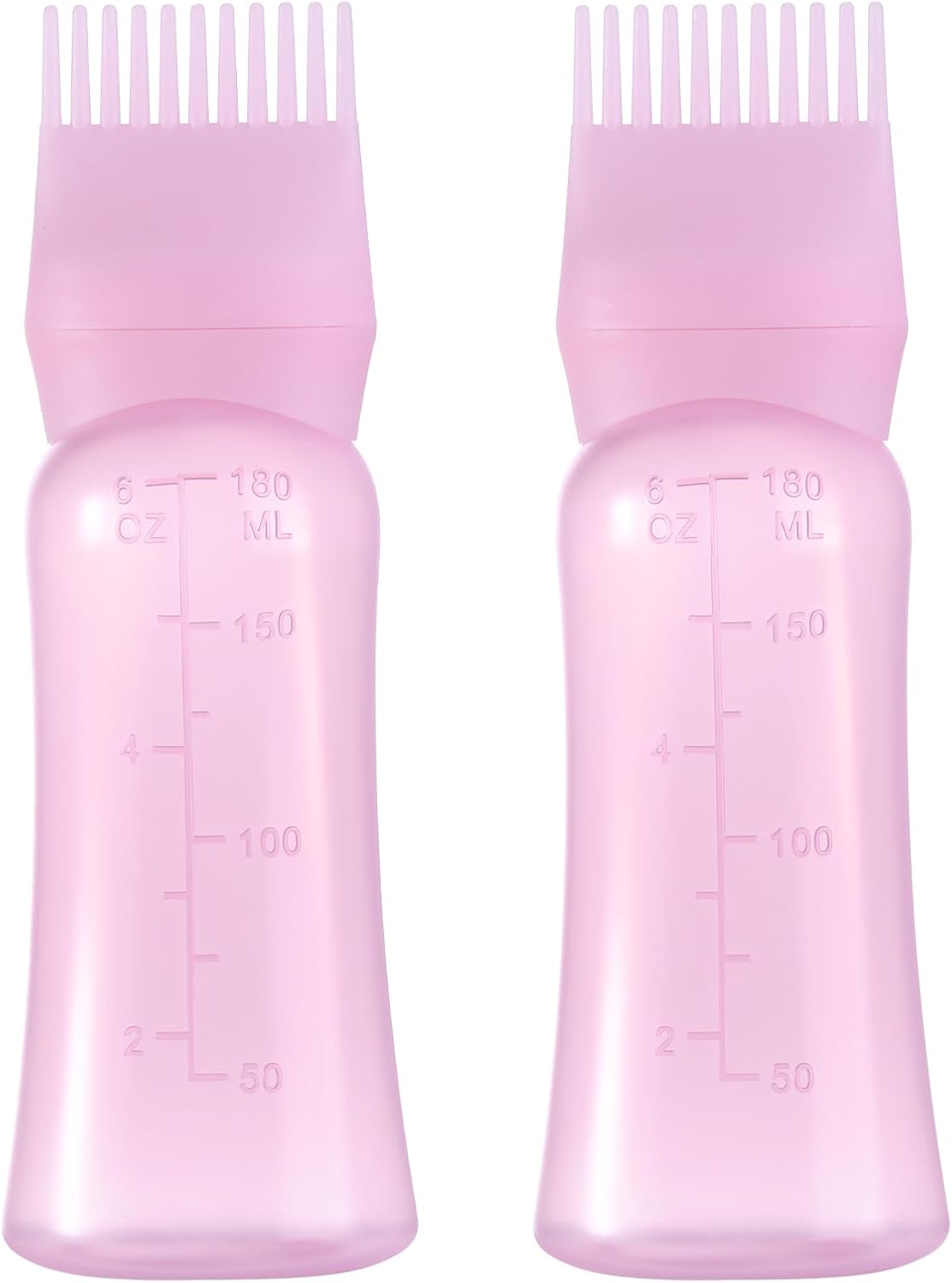 Root Comb Applicator Bottle 6 Ounce Hair Oil Applicator for Hair Dye, Hair Oiler Comb Bottle with Graduated Scale