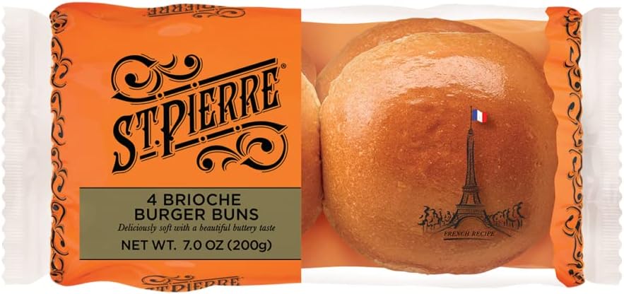 St. Pierre, Brioche Hamburger Buns (4 Count)