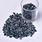 Erliway 100g Natural Snowflake Obsidian Crystal Chips, 7-9mm Tumbled Chips Crushed Crystal Stone, Polished Crystal Chip for Fish Tank, Healing Tumbled Crystal Chip for Reiki Jewelry Making Home Décor