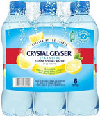 Crystal Geyser Sparkling Natural Alpine Spring Water, Lemon and Other Natural Flavors, 6-Pack, 16.9oz Bottles, Zero Calories and No Sweeteners, Bottled at The Spring Source
