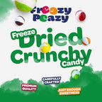 Freezy Peazy Freeze Dried Candy. Sour Power Crunch. Tangy Fruit Flavor. No Melt Crispy Sour Candy Snack with Sweet and Tart Zing. Colorful Crunchy Treat. Shelf Stable. 2.5 oz. (Pack of 6)