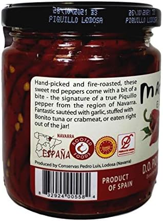 Matiz Espana Piquillo Peppers, Denomination of Origin Lodosa, 7.6 ounce (1 Jar)