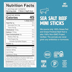 Chomps Snack Size Grass-Fed and Finished Sea Salt Beef Jerky Snack Sticks 0.5oz 24-Pack - Keto, Paleo, Whole30, 4g Lean Meat Protein, Gluten-Free, Zero Sugar Food, Non-GMO Chomplings