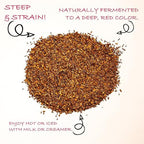 Worldwide Botanicals Organic Red Rooibos Tea – 8oz - 100% South African Aspalathus linearis – Loose Leaf, Cut and Sifted - Resealable Bag for Freshness