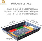 Swadeshi Blessings Wooden Serving Tray Set- Handcrafted & Hand-Painted for Kitchen/Table & Home Decor/Dinning/Gifts/Restaurants/Living Room/Coffee Table (Set of 3 Trays) (Blue)