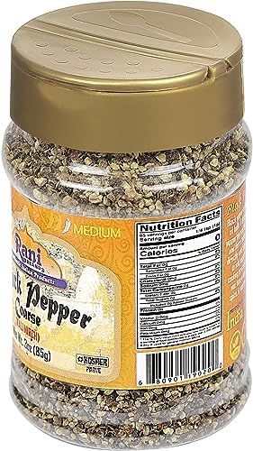Rani Black Pepper Coarse Ground 28 Mesh (Table Grind) 3oz (85g) PET Jar ~ All Natural | Vegan | Gluten Friendly | NON-GMO | Kosher | Product of Vietnam