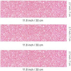 3 pcs Rose Pink Glitter Cake Strips Edible birthday cake strips, cake side borders, Icing Sheets 2.7X11.8