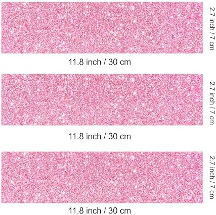 3 pcs Rose Pink Glitter Cake Strips Edible birthday cake strips, cake side borders, Icing Sheets 2.7X11.8