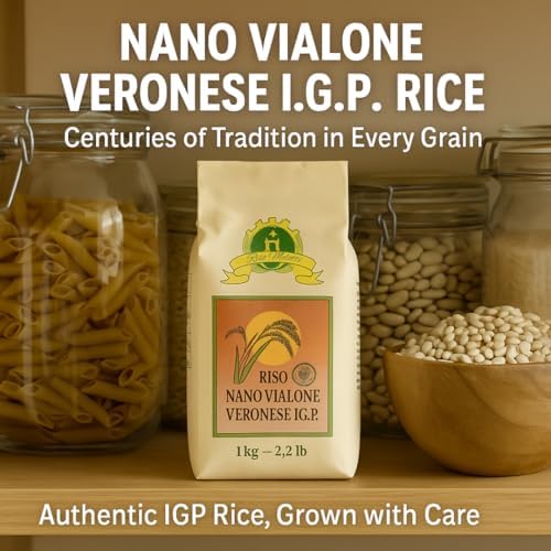 Riso Melotti Nano Vialone Veronese IGP – Premium Italian Rice for Risotto – Medium Grain, High Starch Release – Ideal for Creamy Risotto, Paella, Rice Salads & Side Dishes – 2.2lb (1kg) Bag