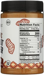 Just About Foods Organic & Keto Peanut Butter Crunchy 1 lb Gluten-Free, No Sugar Added, Palm Oil Free Single Ingredient, Unsweetened Peanut Spread