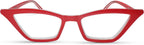2SeeLife Premium Cat Eye Reading Glasses for Women – Narrow-Medium Fit, Sturdy Frame, Spring Hinges, Stylish Funky Readers, Red, +1.00