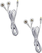 Durable TENS Lead Wires 2.35mm Shielded Plug TENS to 3.5mm Snap Electrode Wires for TENS Unit, VOVOU Standard Electrodes Wire Replacement for TENS EMS Massager Electric Muscle Stimulator(2 Packs)
