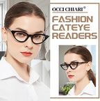 OCCI CHIARI Cat Eye Reading Glasses for Women Cateye Stylish Readers Glasses 100 125 150 175 200 225 250 275 300 350
