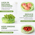 Reusable Produce Bags to Keep Fruit Fresh Longer, 40 Pack (20S, 20L) Vegetable Storage Bags for Refrigerator, Reusable Salad & Cut Flower Storage Bags, BPA Free