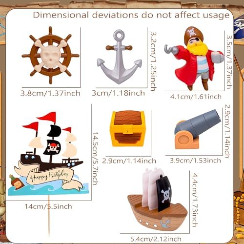 Pirate Birthday Cake Decoration Pirate Birthday Party Supplies Treasure Chest Cake Decoration Pirate Cupcake Picks Pirate Ship Cake Decoration Treasure Hunt Cake Decor