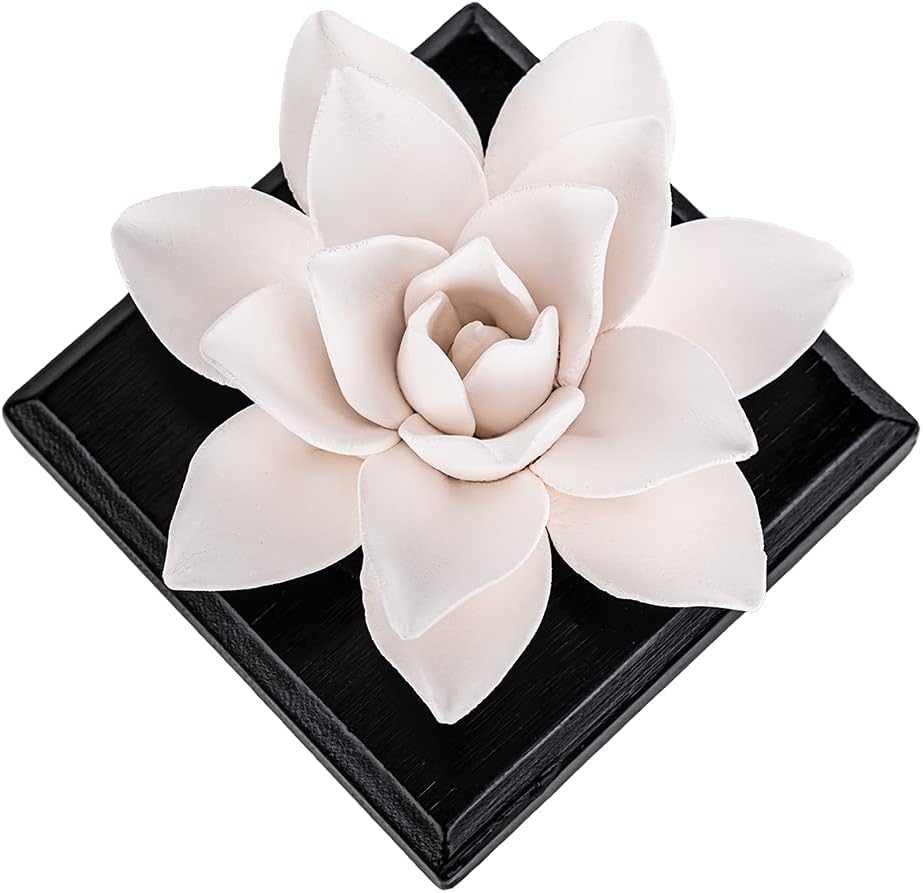 Magnolia Flower Styling Essential Oil Diffuser Stone, Non-Electric, Handmade Products, Decorative Tabletops, Car Decoration Ornaments(Essential Oils Not Included)