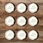 Golden 50th Wedding Anniversary Edible Wafer Card Cupcake Decorations for Special Milestone Celebrations, 24 x 1.77 Inch 4.5cm Uncut
