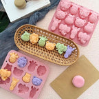 2-Pack Animal Chocolate Molds - Cute Silicone Candy Molds with Panda, Elephant, Hippo, Lion Shapes, Multi-Purpose for Chocolate, Jelly, Soap,Ice Cube Candle Making, Food-Safe & Easy to Demold