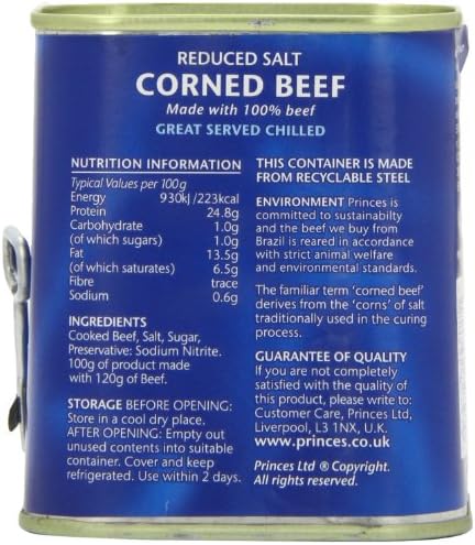 Princes Red Salt Corned Beef 340 g (Pack of 4)