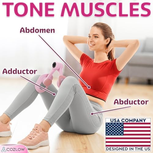 Cozlow - Leg / Thigh Trainer - Multifunctional Exerciser and Muscle Toning / Strengthening Device with Adjustable Grippers for Pelvic Floor, Hip, Glutes, Arms Workout - Kegel Exercise, Leg Squeezer