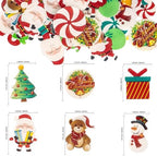 Gyufise 60Pcs Edible Christmas Cake Cupcake Decoration Edible Xmas Santa Claus Snowman Socks Cake Decorations Wafer Paper Holiday Cake Topper for Christmas Party Supplies