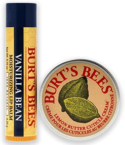 Burts Bees A Bit of Burts Bees Kit - Vanilla Bean Unisex 0.15 oz Vanilla Bean Moisturizing Lip Balm, 0.3oz Lemon Butter Cuticle Cream 2 Pc