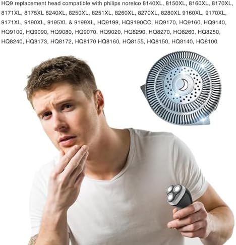 6 Pack HQ9 Replacement Shaver Heads Compatible with Philips Norelco, HQ9 Replacement Blades for Philips Electric Shaving HQ8120, HQ8140, HQ8142