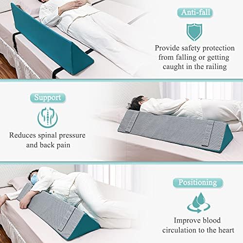 KAAMOS Bed Rails Foam Bolsters, Bed Guard Rail Pillow for Elderly Adults, Safety Bedside Rails Pads for Seniors, Hospital Bedrail Foam Roll Control Bolster, Medical Wedge Cushions Beds Bumper (1 Pcs)